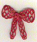 Tatted Burgandy Bow 