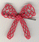 Burgandy Tatted Lace bow